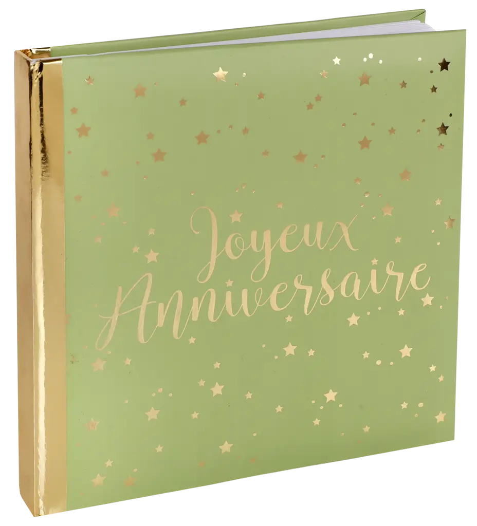 Livre d’Or Joyeux Anniversaire Métallisé Or/Olive