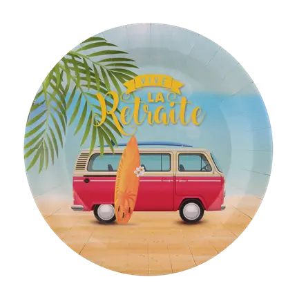 Assiette Retraite – La belle vie (sachet de 10)
