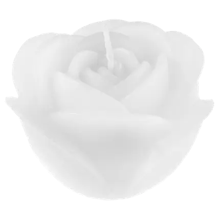 Bougie décorative fleur Rose sculptée – Blanc