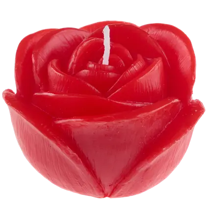 Bougie décorative fleur Rose sculptée – Rouge