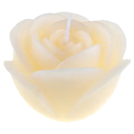 Bougie décorative fleur Rose sculptée – Ivoire