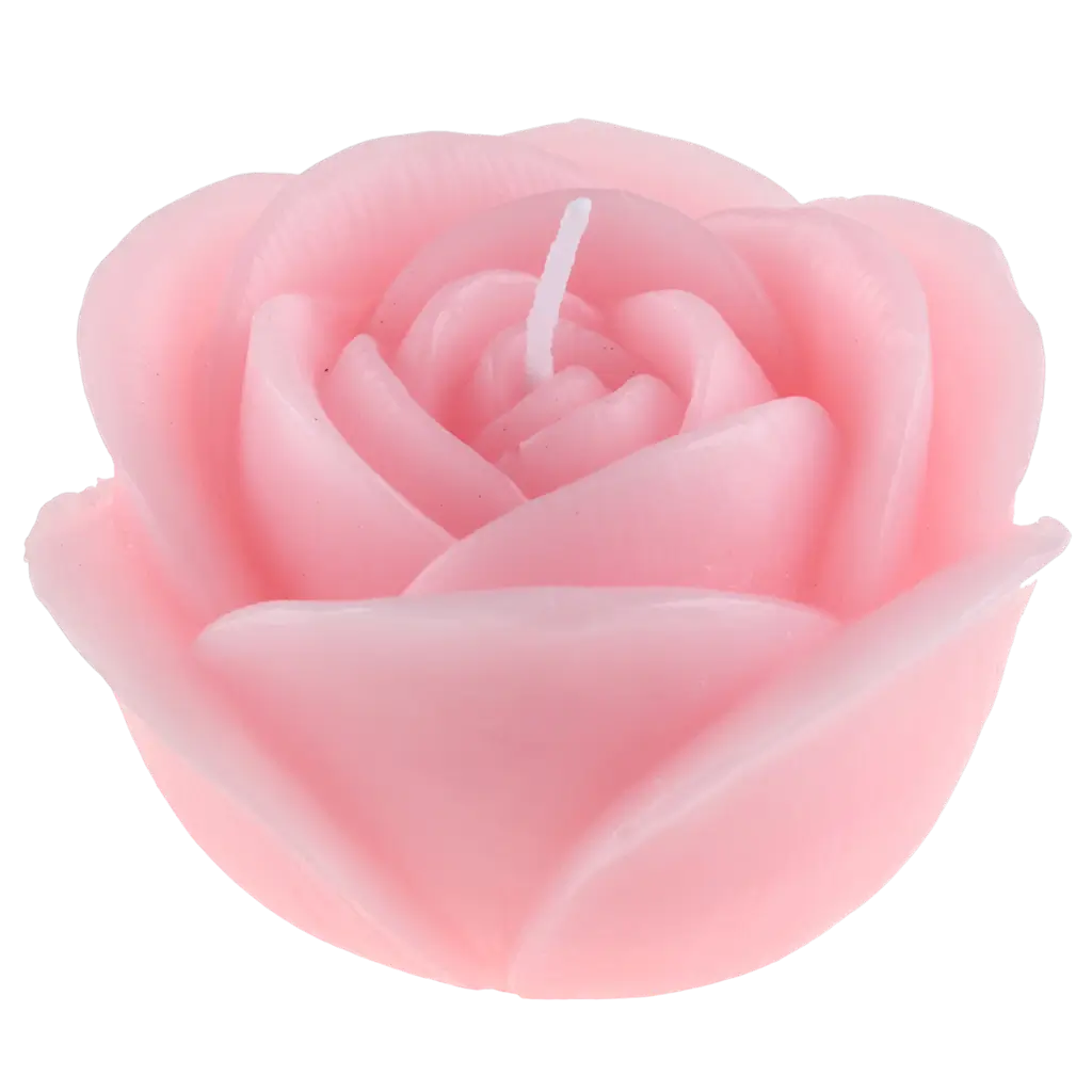 Bougie décorative fleur Rose sculptée – Rose clair