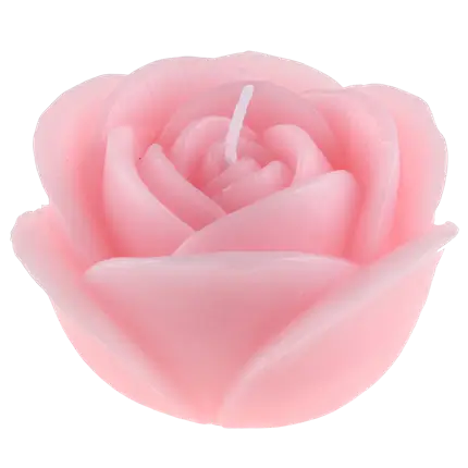 Bougie décorative fleur Rose sculptée – Rose clair