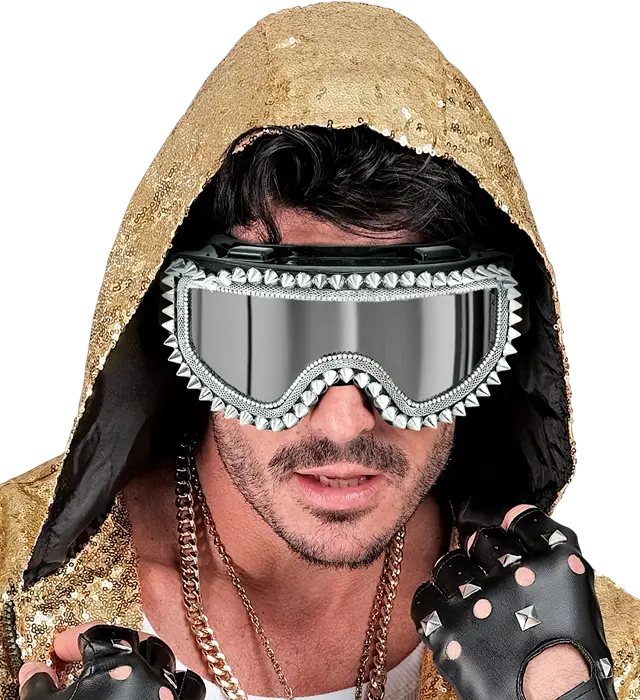 LUNETTES APRÈS-SKI PARTY HIVER FESTIVAL AVEC CLOUS ET STRASS ARGENT