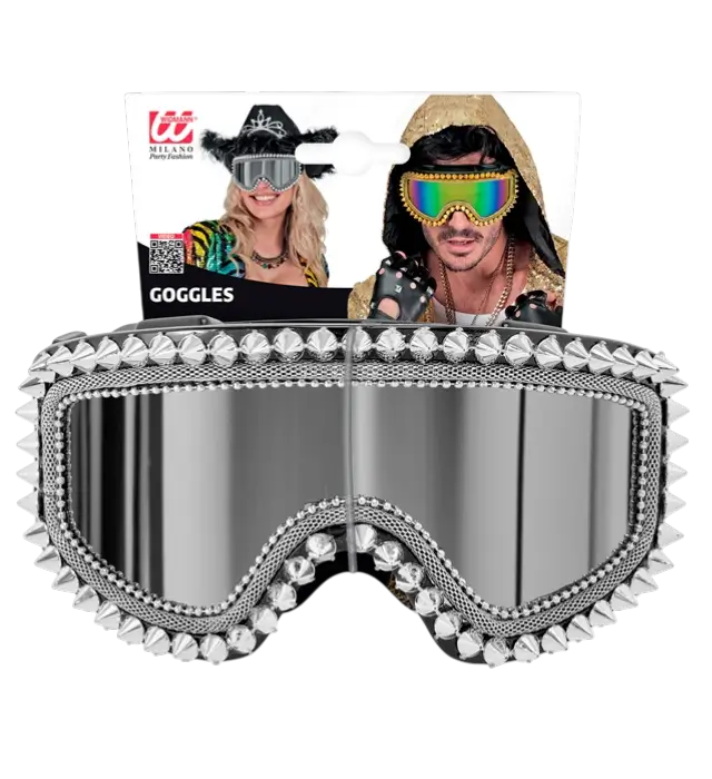 LUNETTES APRÈS-SKI PARTY HIVER FESTIVAL AVEC CLOUS ET STRASS ARGENT