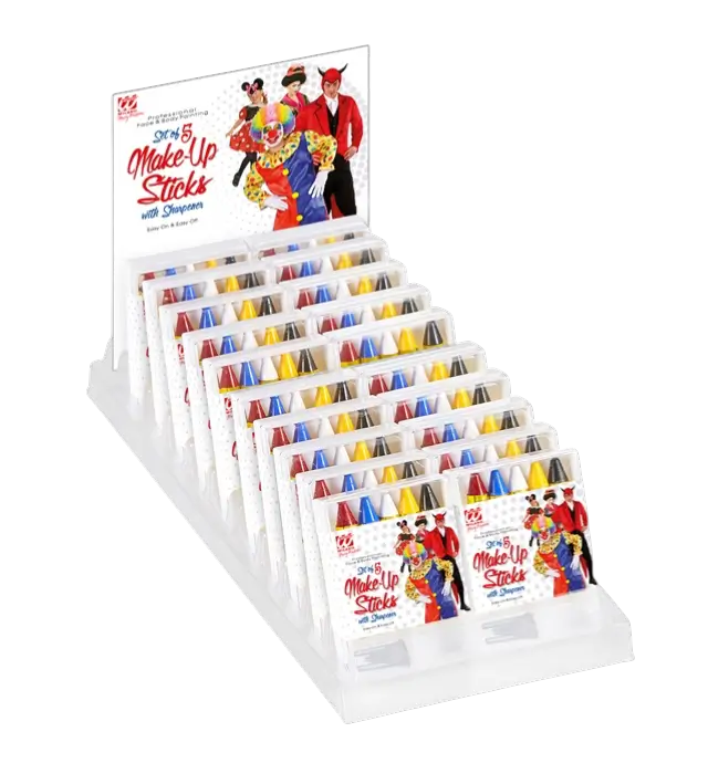 Assortiment de 20 Sets de 5 Crayons de Maquillage avec Taille-Crayons – Kit Maquillage Déguisement
