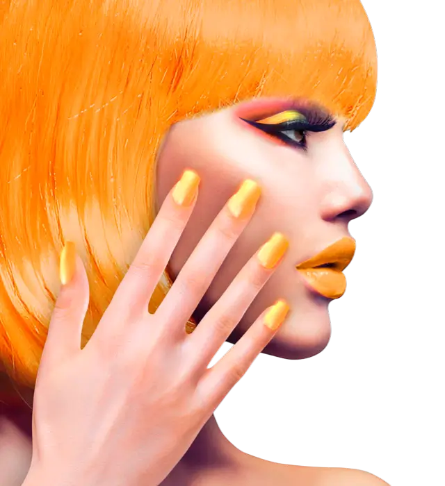 Set de 12 Ongles Orange Néon Auto-Adhésifs Effet Vernis – Faux Ongles Manucure