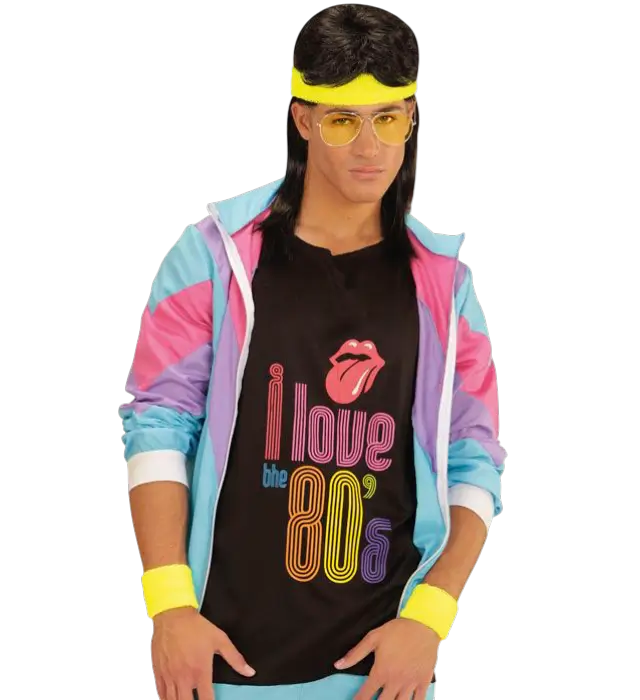 Set Complet Bandeaux Jaunes Néon – Bandeau et 2 Bandeaux de Poignet – Accessoire Déguisement Années 80