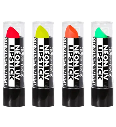 Boîte Display de 24 Rouges à Lèvres Fluo 6 ml – Rose, Jaune, Vert, Orange Néon – Maquillage Déguisement