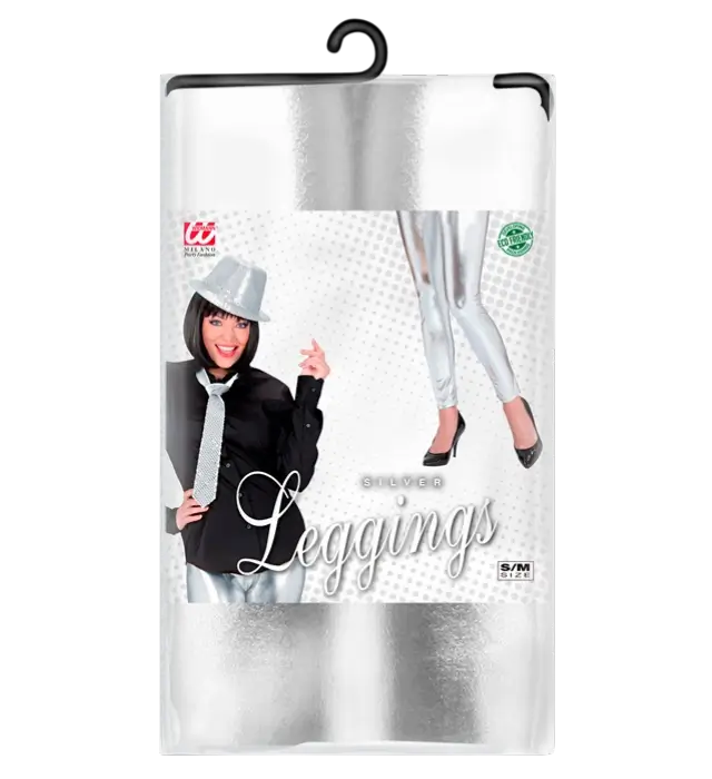 Leggings Argent Métallisé – Pantalon Disco Brillant – Déguisement Années 70 / 80