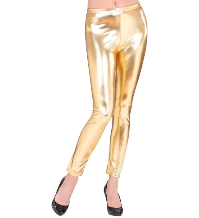 Leggings Or Métallisé – Pantalon Disco Brillant – Déguisement Années 70 / 80