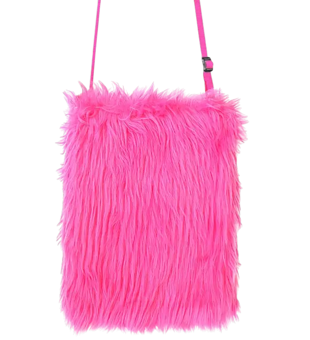 Sac à Main en Peluche Rose Fluo – Accessoire Déguisement Pop Disco