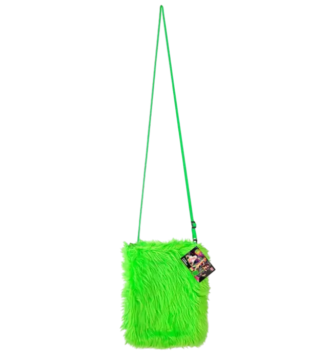 Sac à Main en Peluche Vert Fluo – Accessoire Déguisement Pop Disco