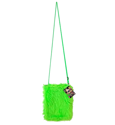 Sac à Main en Peluche Vert Fluo – Accessoire Déguisement Pop Disco