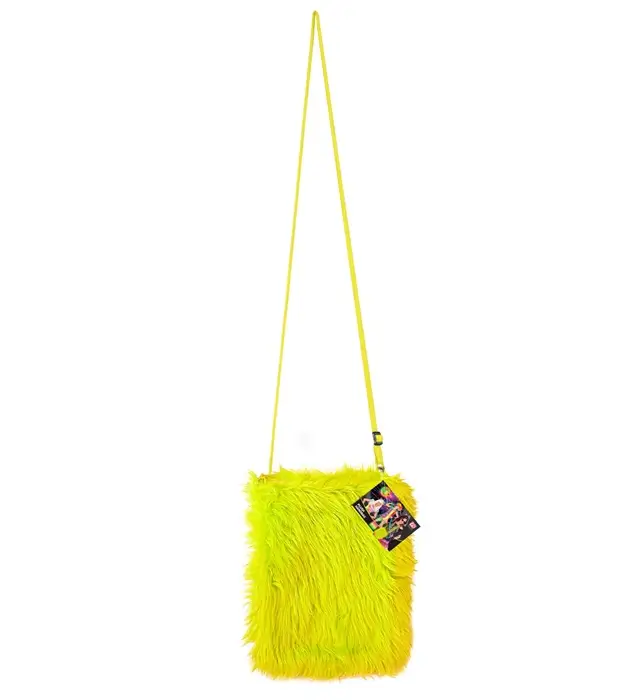Sac à Main en Peluche Jaune Fluo – Accessoire Déguisement Pop Disco