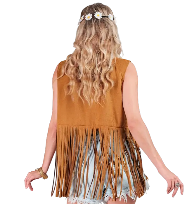Veste Hippie à Franges Style Cowboy Western – Veste Déguisement Années 70
