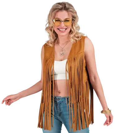 Veste Hippie à Franges Style Cowboy Western – Veste Déguisement Années 70