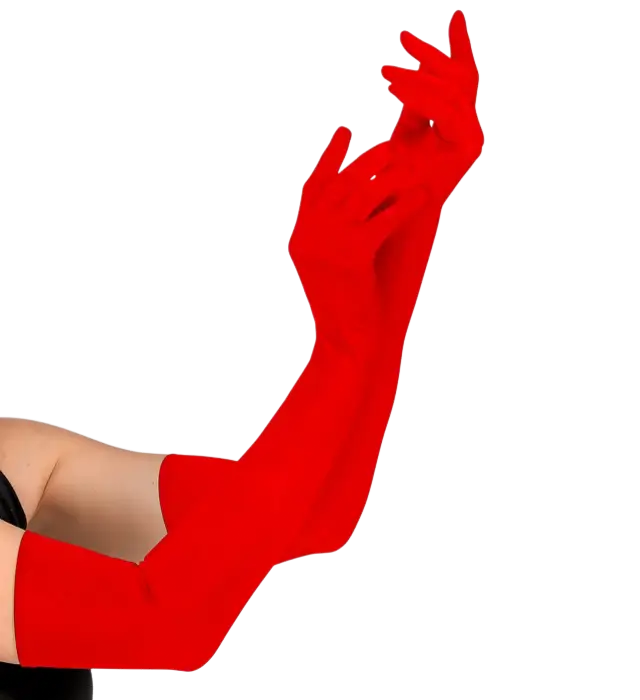 Gants Longs Rouges 60 cm – Accessoire Déguisement Élégant Soirée, Cabaret et Costume