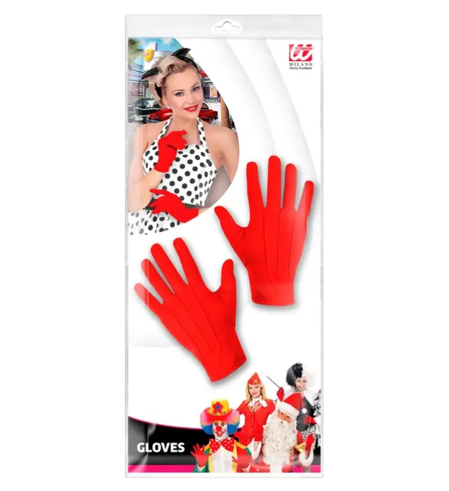 Gants Courts Rouges – Accessoire Déguisement Élégant Soirée, Cabaret et Costume