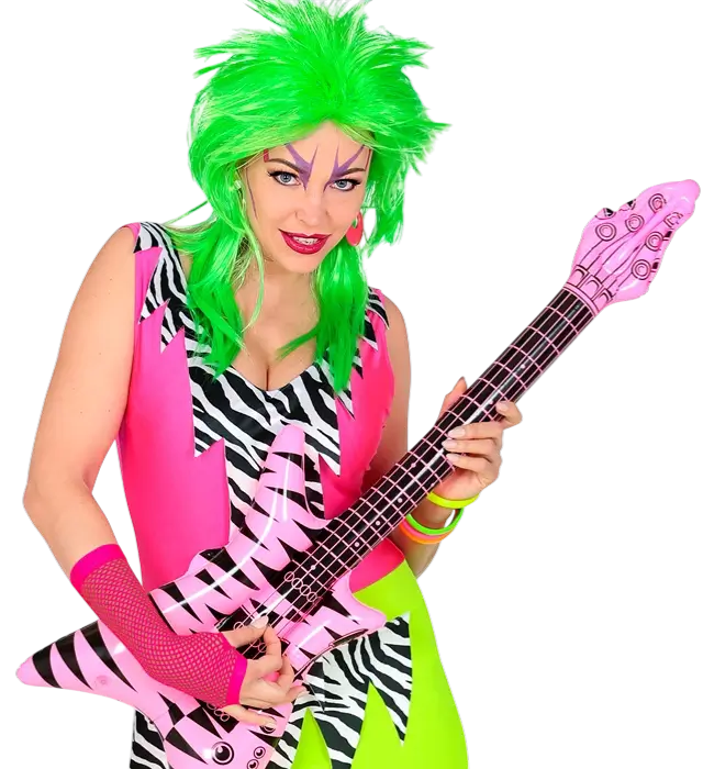 Mitaines Résille Rose Fluo 33 cm – Gants Filet – Accessoire Déguisement Années 80