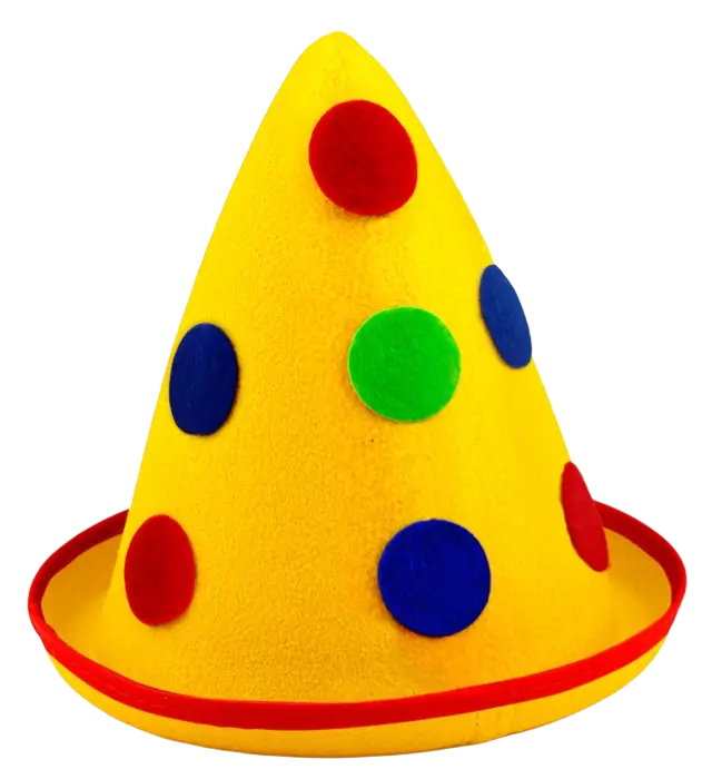 Chapeau Pointu Jaune à Pois en Feutre – Déguisement Fête