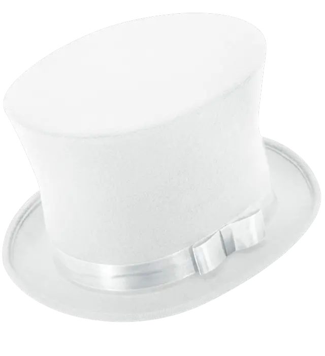 Chapeau Haut-de-Forme Blanc en Feutre Effet Laine 16 cm – Accessoire Déguisement Élégant