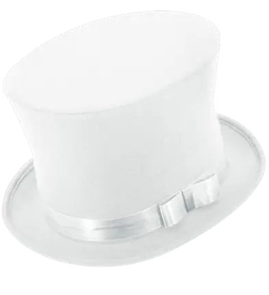 Chapeau Haut-de-Forme Blanc en Feutre Effet Laine 16 cm – Accessoire Déguisement Élégant