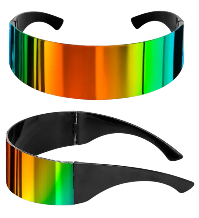 Lunettes Miroir Arc-en-Ciel – Lunettes de Soleil Multicolores – Accessoire Déguisement
