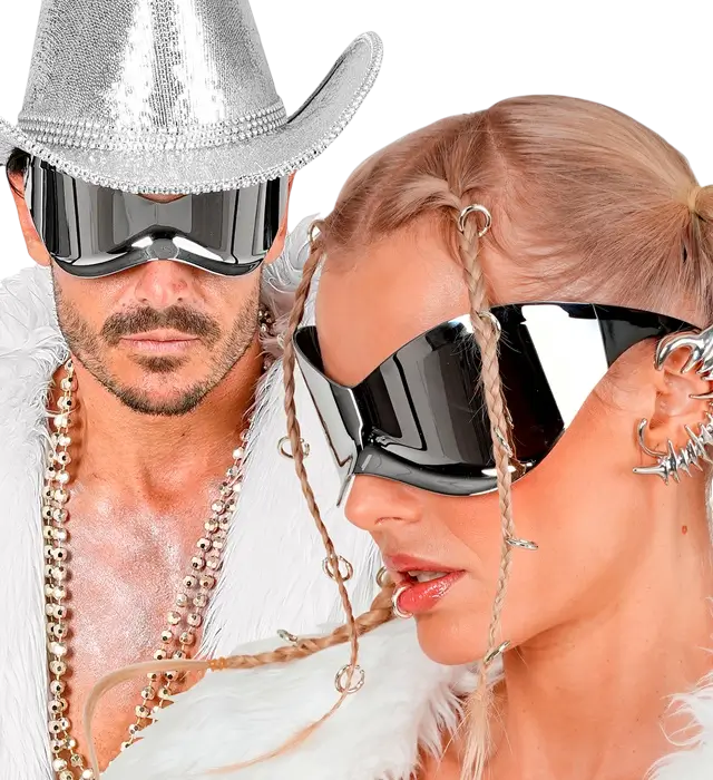 Lunettes Super Miroir – Lunettes de Soleil Effet Miroir – Accessoire Déguisement