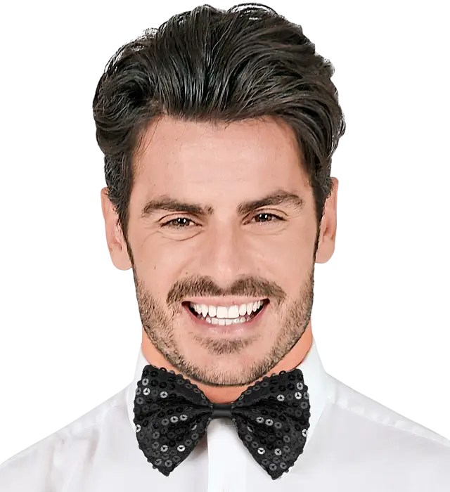 Nœud Papillon Sequin Noir – Accessoire Déguisement Brillant Soirée, Fête et Réveillon