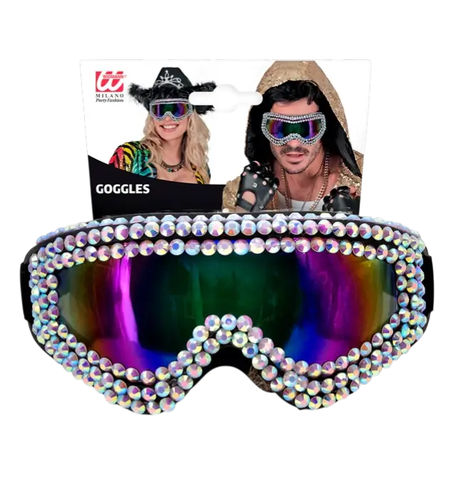 Lunettes Après-Ski avec Strass – Lunettes Party Hiver Festival – Accessoire Déguisement