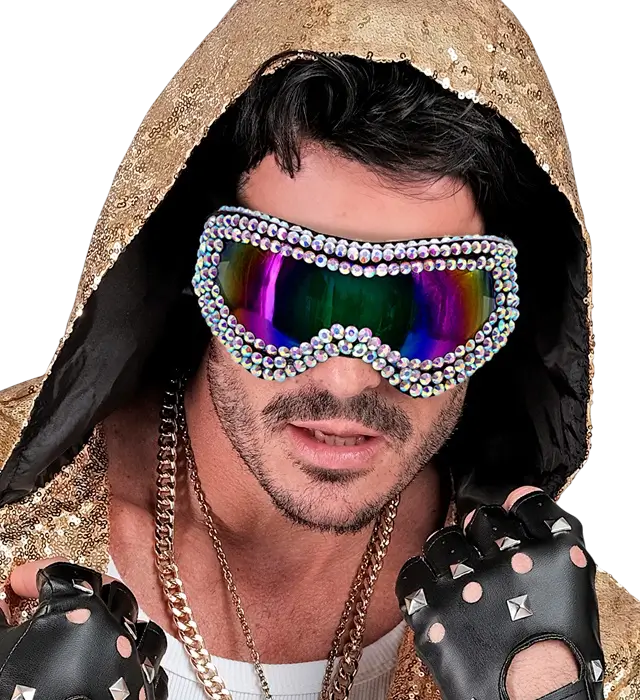 Lunettes Après-Ski avec Strass – Lunettes Party Hiver Festival – Accessoire Déguisement