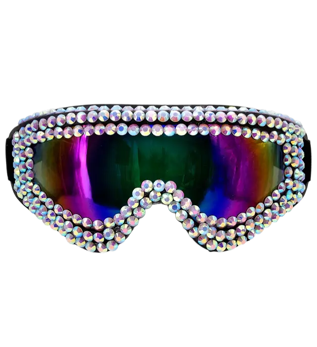 Lunettes Après-Ski avec Strass – Lunettes Party Hiver Festival – Accessoire Déguisement