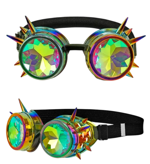 Lunettes Steampunk Kaléidoscopiques – Lunettes Fantaisie Rétro Futuriste – Accessoire Déguisement