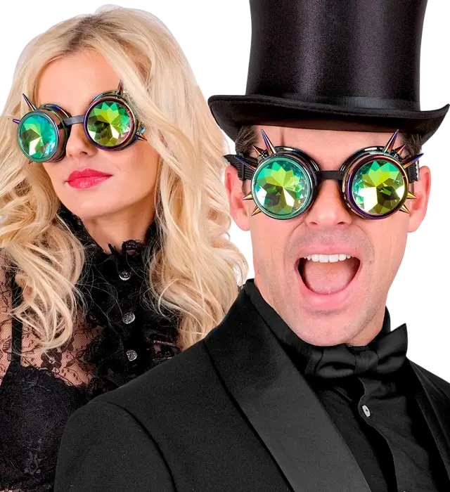 Lunettes Steampunk Kaléidoscopiques – Lunettes Fantaisie Rétro Futuriste – Accessoire Déguisement