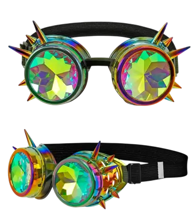 Lunettes Steampunk Kaléidoscopiques – Lunettes Fantaisie Rétro Futuriste – Accessoire Déguisement