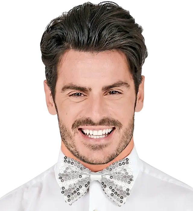 Nœud Papillon Sequin Argent – Accessoire Déguisement Brillant Soirée, Fête et Réveillon