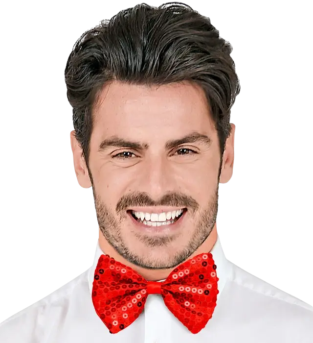Nœud Papillon Sequin Rouge – Accessoire Déguisement Brillant Soirée, Fête et Réveillon