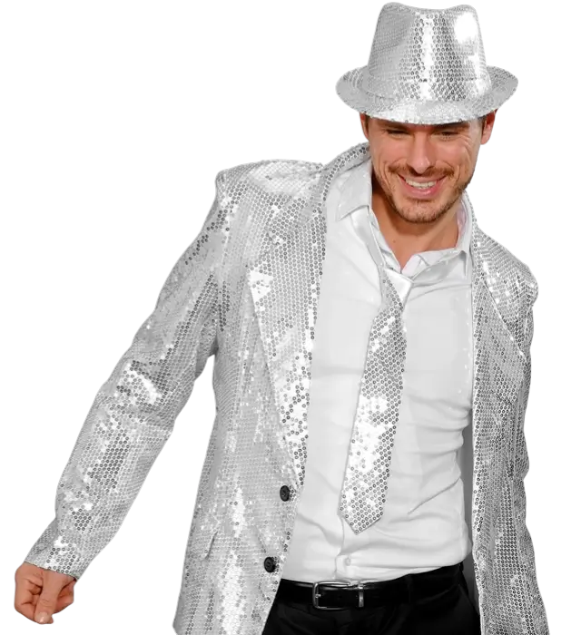 Cravate Argent à Paillettes – Accessoire Déguisement Disco ou Soirée
