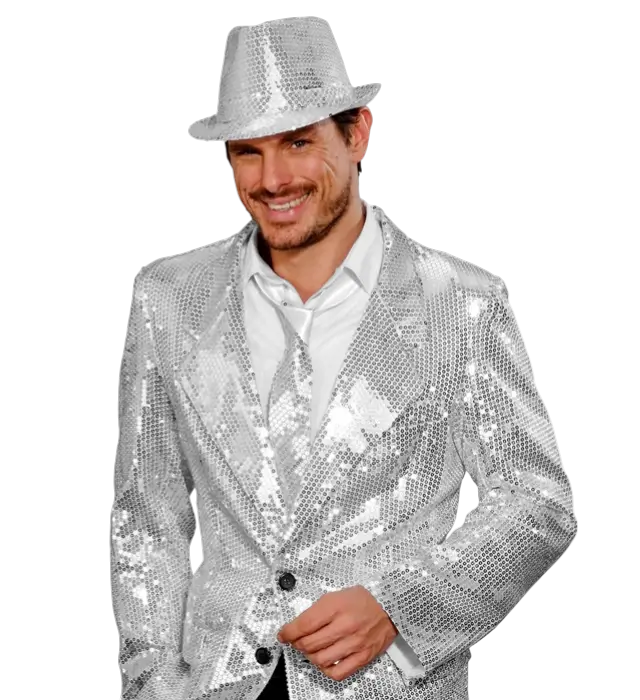 Cravate Argent à Paillettes – Accessoire Déguisement Disco ou Soirée