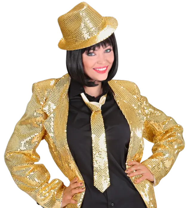 Cravate Dorée à Paillettes – Accessoire Déguisement Disco ou Soirée