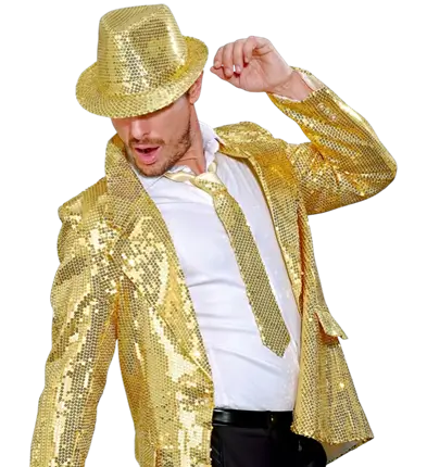 Cravate Dorée à Paillettes – Accessoire Déguisement Disco ou Soirée