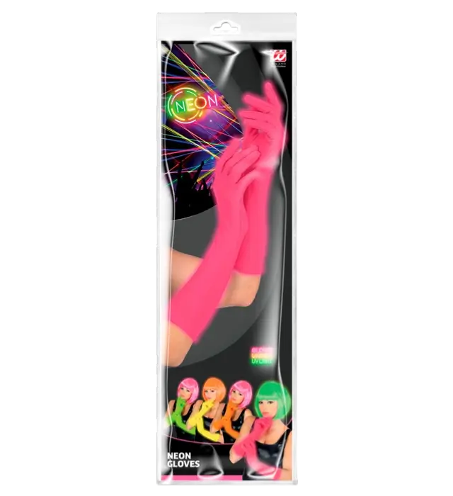 Gants Longs Rose Néon 40 cm – Accessoire Déguisement Années 80