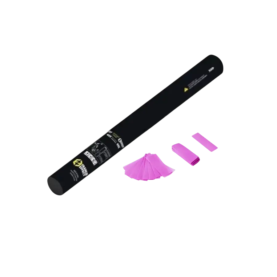 Canon à confettis manuel 40cm - Rose