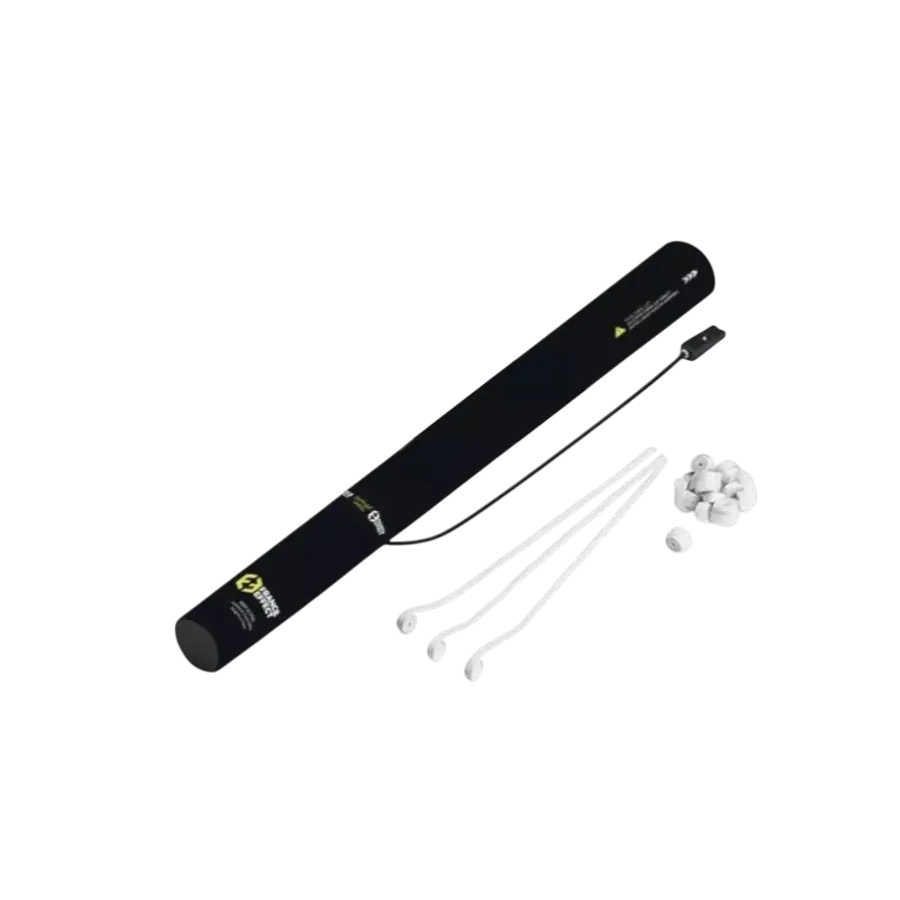 Canon à confettis électrique 40cm - Streamer Blanc