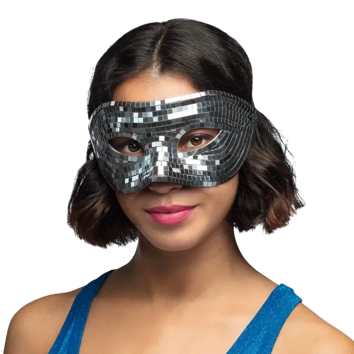 Masque Disco Argent Miroir – Loup Années 80 Accessoire Soirée
