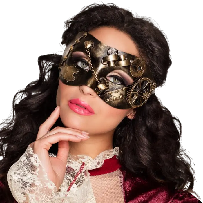Masque Steampunk Loup Vintage – Accessoire Déguisement Rétro Futuriste