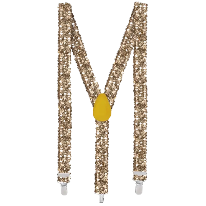Bretelles Paillettes Or – Accessoire Festif Années 70/80