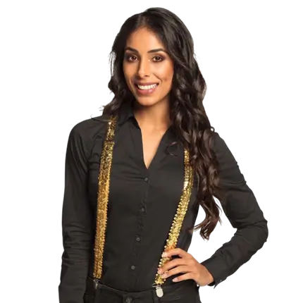 Bretelles Paillettes Or – Accessoire Festif Années 70/80