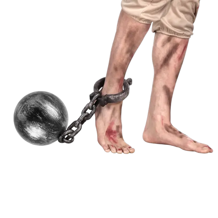 Boulet et Chaîne Prisonnier Deluxe – Accessoire Déguisement Prisonnier Adulte